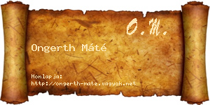 Ongerth Máté névjegykártya
