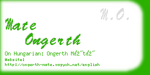 mate ongerth business card
